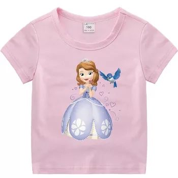 Letné Dievčatá T-Shirts Cartoon Disney Tlač, Baby, Dievčatá, Krátky Rukáv T Shirt Deti, Dievčatá Bavlna Topy, Tričká detské Oblečenie