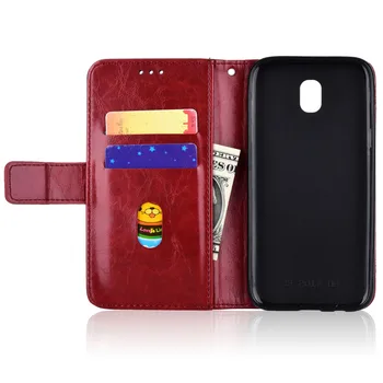 Flip peňaženky, Kožené puzdro Pre Samsung Galaxy J3 2017 J330 J330F SM-J330F obal Pre Samsung J3 2017 Zadný Kryt Telefónu Prípade