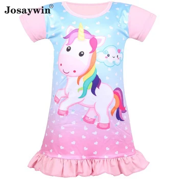 Josaywin Dieťa Šaty pre Dievča Vestidos Strany Bežné 2020 Šaty Dievčatá, Deti, Oblečenie Baby Tlač Cartoon Jednorožec Šaty pre Dievča
