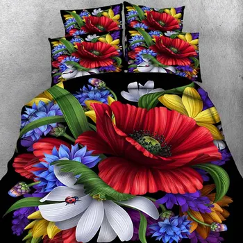WOSTAR bavlnená posteľná bielizeň nastaviť luxusný domáci Textil, queen size posteľou nastaviť obliečky obliečky kryt obliečka na vankúš 3d tlač abstraktné kvet