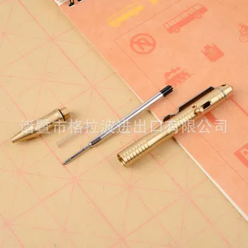 A214 Ručné mosadz pero mosadz taktické pero taktické skrutka mosadz pero CNC remeselné tvorivé medi pero