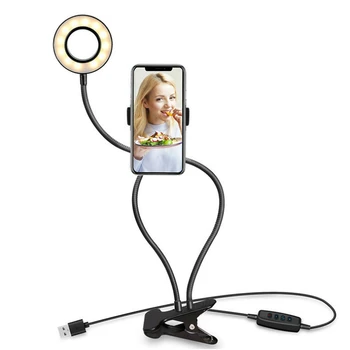 Selfie LED Prsteň Svetla s Mobilný Telefón Mobilný Držiak na Youtube Live Stream make-up Fotoaparát Lampa pre iPhone Android