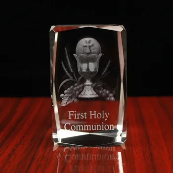 Prvé Sväté Prijímanie Crystal 3D Svätý Grál Foto Kocka Náboženských Kresťanských Prospech Dary