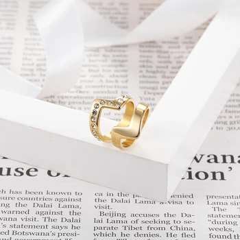 BORASI Vintage Prsteň Rhombic Crystal Krúžok Zlata-Farebná 316L Nerezovej Ocele, Prstene Pre Ženy Strany Módne Šperky, Svadobné Značiek