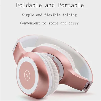 Bezdrôtová Bluetooth Slúchadlá Rose Gold Stereo Bass Headset s Mikrofónom TF Šumu Bezdrôtové Slúchadlá 8 Farieb