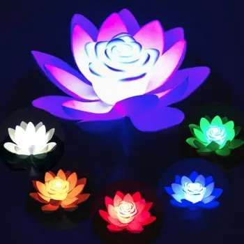 Simulácia Lotus Lampa LED Vodotesný Farba-zmena Osvetlenie Bazén Akváriu Dekorácie Dodávky
