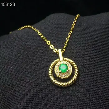[MeiBaPJ]Kvalitných Prírodných Emerald Prívesok Náhrdelník s Certifikát 925 Čistého Striebra Jemné Svadobné Šperky pre Ženy