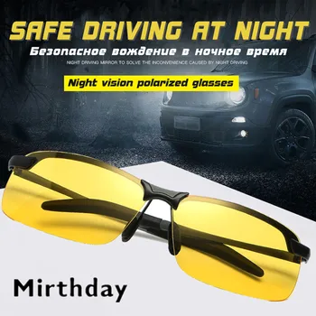 Žlté Šošovky Night Vision Okuliare Mužov Vodičov Automobilov Proti Oslneniu Polarizované Nočné Jazdy Slnečné Okuliare Muž Okuliare Auto Príslušenstvo