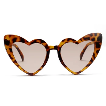 Kachawoo Leopard V Tvare Srdca Slnečné Okuliare Pre Ženy Móda 2019 Červená Čierna Veľké Slnečné Okuliare Ženské Okuliare Strany