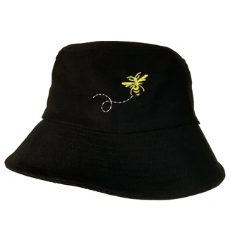 2020 Lete Panamský Klobúk Ženy Muži Bee Cartoon Panama Vedierko Hat Ploché Slnečné Spp Výšivky Clonu Rybolov, Rybárov, Bob Klobúk