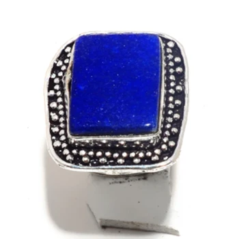 Skutočné Lapis Lazuli Prsteň Strieborný Obal cez Meď, Ručne Vyrobené Ženy Šperky darček, R6546