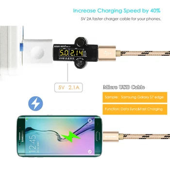 SUPTEC 5 PACK Micro USB Kábel Rýchle Nabíjanie Nylon Braide Nabíjačka pre Samsung Galaxy S7 S6 S5 Xiao Redmi Huawei Mobilný Telefón LG