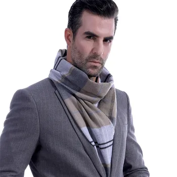 Klasický kockovaný mužov šatku business teplé zimné pashmina pre človeka šatky dlhé strapce cashmere šatky bufanda hombre 190*30 cm
