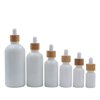 10 ml 15ml 30 ml bieleho esenciálny olej kvapkadla fľaša kozmetické sklo, pipety obal, kontajner s póry dreva, bambusové veko spp