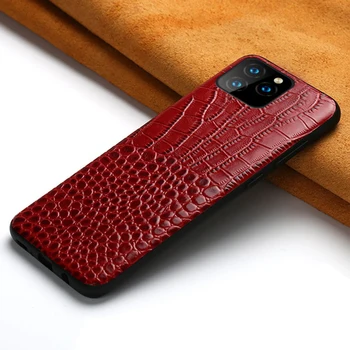 IKOLE Originálne Kožené puzdro Pre iPhone 11 12 SE 2020 Luxusné Krokodíla Vzor Telefón Plný Kryt Pre iPhone 6 7 8 Plus X XR XS Max