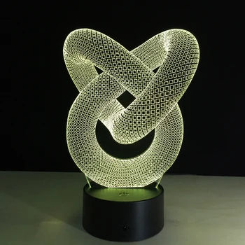 Kreatívne 3D Ilúziu Lampa LED Nočné Svetlo 3D Abstraktného Umelca Grafika Lamparas Atmosféru Lampa Novinka Osvetlenie Domáce Dekorácie