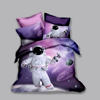 Posteľná bielizeň Nastaviť 3D Tlač Dizajn Obliečky Kryt Nastaví Kráľ, Kráľovná Twin Veľkosť Dropshipping Astronaut chlapec gife detských kreslených filmov neba