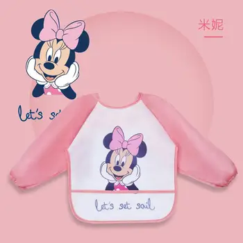 Nové Disney Baby Batoľa Podbradníky Pre Novonarodené Deti Mickey Mouse Cartoon Nepremokavé Dieťa Kŕmenie Bib Kabát Kryt pre Kreslenie