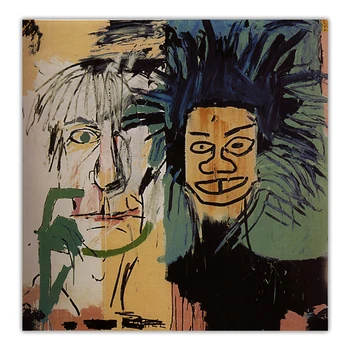 Citon Jean Michel Basquiat《Umelec & Andy Warhol》Graffiti Art Plátno Olejomaľba Dekoratívny Obraz Na Stenu Dekor Domáce Dekorácie