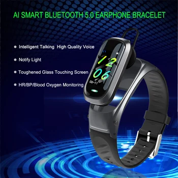 2020 Nové B9 Smart hodinky Náhlavnej súpravy Bluetooth Náramok 2v1 hodinky s slúchadiel Náramok Srdcovej frekvencie, Krvného Tlaku Športové Slúchadlá