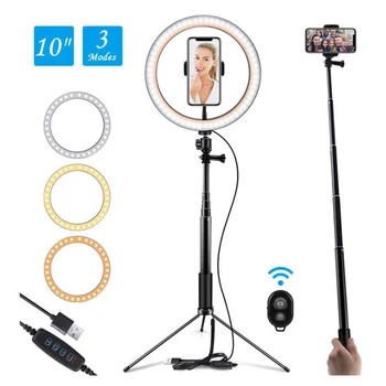 LED Selfie Krúžok Svetlo na Fotografovanie Osvetlenie Krúžok Lampa Bluetooth Stmievateľné S Statív Pre Youtube make-up Video Live Photo Studio
