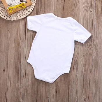 2019 Batoľa Detská Baby Chlapci, Dievčatá List Kombinézu Jumpsuit Palysuit Oblečenie Sunsuit Oblečenie Biela