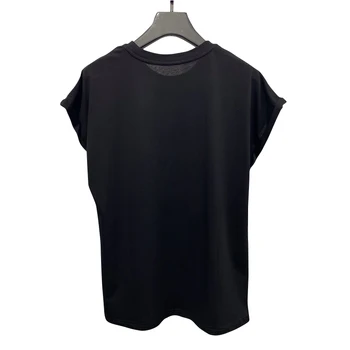 Čierne tričko pre ženy-Krátke rukávy voľné bavlnené letné Šaty pre ženy 2020 krátke letné šaty pre ženy s čiernou top