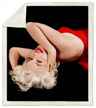 Marilyn Monroe 3d vytlačené fleece deka pre Lôžok Turistika Piknik Hrubé Deka Moderný prehoz cez posteľ Sherpa Hodiť Deka štýl-10