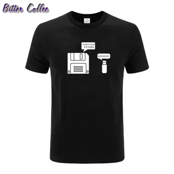 Nový USB Disketovej ja som Váš Otec T Shirt Mužov Bavlna Krátky Rukáv Humor Disku T-shirt Bežné Camisetas Hombre Mans