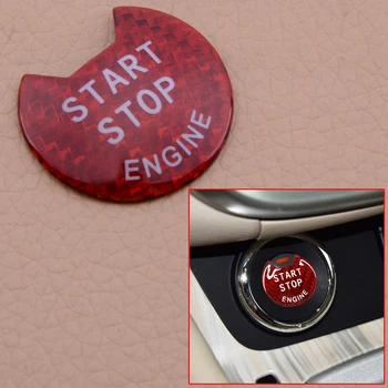 Červené Auto Plastové Uhlíkových Vlákien Štýl Engine Start Stop Tlačidlo Výbava Kryt vhodný pre Infiniti Q50 Q60 Nissan Teana