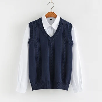 3 Twist twisted prekladané tvaru sveter vesta Japonský štýl 6 farieb bavlna
