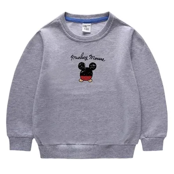 Jeseň Zima Nové kórejská Verzia Sveter Disney Mickey Posádky Krku Sveter detské Dlhé Rukávy Chlapci Dievčatá Bavlnená mikina