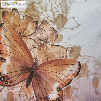Živé Kvety Sprchové Závesy Pre Kúpeľne,Spálne,Okno,Dekorácie 3D Butterfly Frabic Nepremokavé Polyesterové S Háčikmi