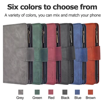 Luxusné Kožené SE 2020 Zips Peňaženky puzdro Pre iPhone 12 Mini 11 Pro XS Max XR X 8 7 6 6 Plus Karty Kabelku Vymeniteľný Kryt Telefónu