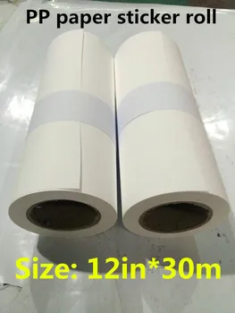 2 ROŽKY 12 palcový Nepremokavé pp papier, lepidlo pre atramentové tlačiarne 30 metrov, jeden valec