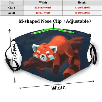 Červená Panda Lenivý Maska Pre Dospelých Deti Proti Prachu, Filter Diy Maska Vydra Quarantine Nie Ako Vydry Roztomilý Zvierat Kawaii Chlpaté Chrániť