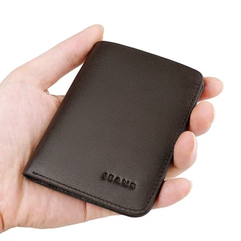 Ultra-tenký mini peňaženky, pánske krátke zvislé kožené pánske peňaženky originálne peňaženky karty balík
