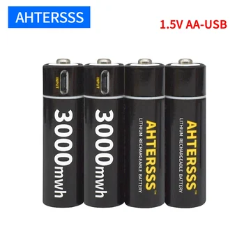 1.5 v AA nabíjateľné batérie USB aa lítiové batérie, 2A 3000mwh smart usb nabíjanie