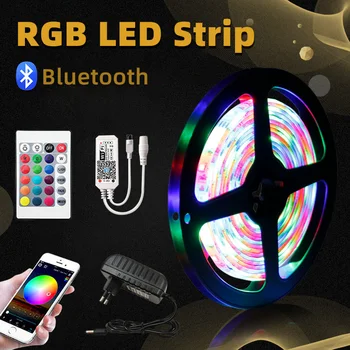 Led svetlá pásy dc svetlo RGB SMD 5050 2835 15M 20M Pásky Dióda DC12V Vodotesný LED pás s nástrojmi Prúžok Bluetooth Radič Adaptér