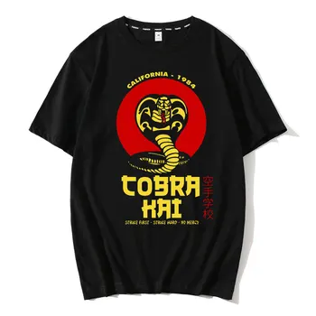 Karate Kid T Shirt Cobra Kai Štrajk Prvý Úder Tvrdý Žiadne Zľutovanie HD Logo T-Shirt Krátke Rukávy Basic Tee Tričko Pánske Tričko