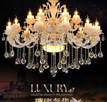 Francúzsky luxus krištáľový luster obývacia izba, spálňa Domov Osvetlenie luxusné imitácia jade lampa pre spálne luster pozastavenie