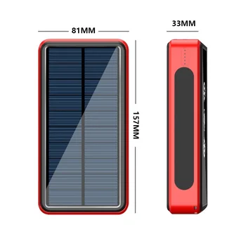 50000mAh Wireless Solar Power Bank Externá Nabíjačka Batérií Pack Pre Xiao Samsung IPhone Solárna Nabíjačka 4 USB Tri Osvetlenie