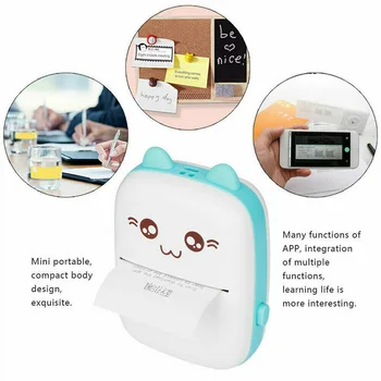 Mini Pocket Tlačiareň Termálne Bluetooth Chyba Typu DIY Interaktívne Školenie Pre Dokumenty, Obrázky, vizitky Učiť Poznámky
