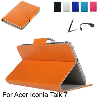 Pre Acer Iconia Hovoriť 7 7 palcový Tablet PU Kožené Knižné Magnetický Stojan, Puzdro + Stylus Pen + OTG Kábel