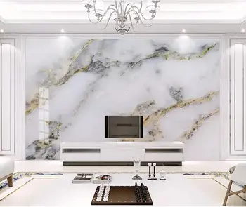 Moderný Biely Mramor Tapety 3D nástennú maľbu na TV joj Stenu Decor Gold Luxusné nástenné Maľby Fotografie Vytlačené na Stenu Papier pre Spálne