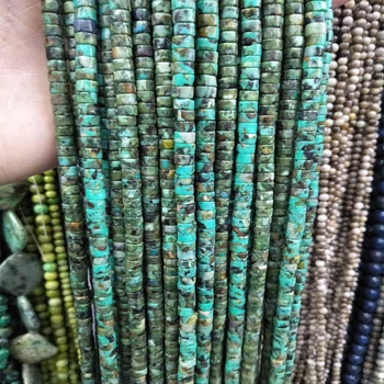Prírodné Afriky Turquoises Dištančné Kameň Korálky 2x4mm 3x5mm 3x6mm Vybrať Veľkosť Náhrdelník Náramok Šperky Klenot kameň Voľné Korálky