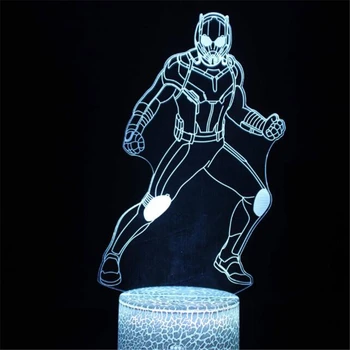 Marvel Avengers Iron Man Spider Man, Kapitán Amerika 3D Lampy, Akryl LED Nočné Svetlo Ilúziu, stolná Lampa Brdroom Dekor Deti Darček
