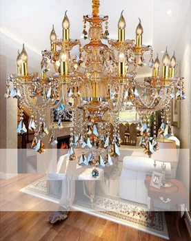 Luxusné K9 Crystal Svadobné lustre Hotel Foyer, Spálne, Kuchyne Ostrov cristal luster Tiffany Prívesok Luster Lampa