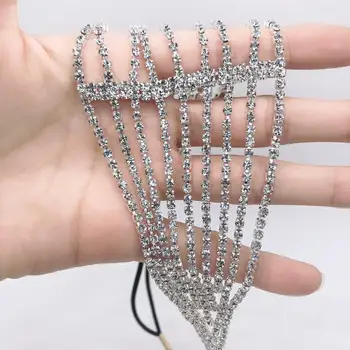 Európske a Americké módne nádherné luxusné crystal hairband vlasy reťazca sladké svadobné šperky Rýn Kameň reťazca darček k narodeninám