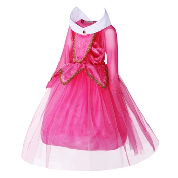 Šípková Ruženka Zdobiť Dievčatá Princezná Aurora Šaty Dievča Dlho rukáv Šaty detské Vianočné Party Šaty Fantasia Infantil